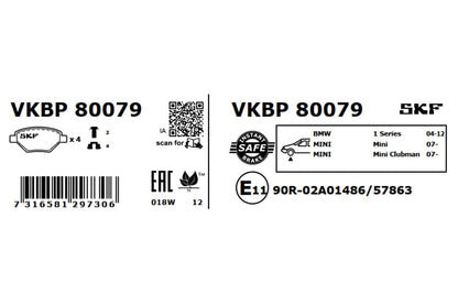 PASTILHAS TRAVÃO SKF VKBP80079