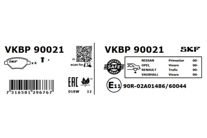 PASTILHAS TRAVÃO SKF VKBP90021