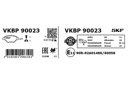 PASTILHAS TRAVÃO SKF VKBP90023