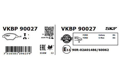 PASTILHAS TRAVÃO SKF VKBP90027