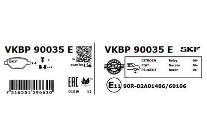 PASTILHAS TRAVÃO SKF VKBP90035E