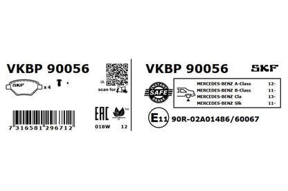 PASTILHAS TRAVÃO SKF VKBP90056