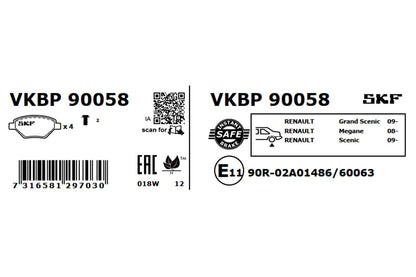 PASTILHAS TRAVÃO SKF VKBP90058