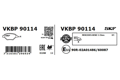 PASTILHAS TRAVÃO SKF VKBP90114