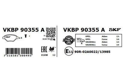 PASTILHAS TRAVÃO SKF VKBP90355A